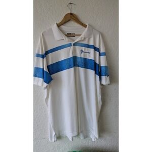 Callaway Opti-Dri Mens XXL White Blue Striped Tokatee Golf Polo Shirt SU21865